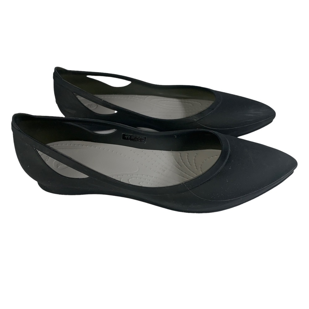 Crocs Pointed Toe Black Flats sz 9